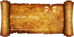 Pichler Riza névjegykártya